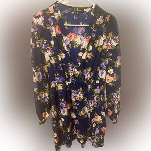 Royal blue floral mini dress